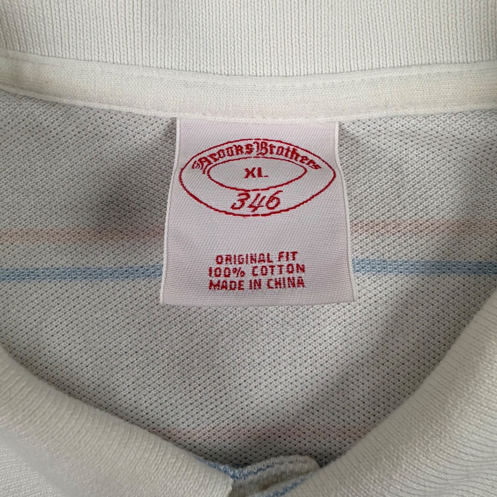 Lot of 2 Brooks Brothers Polo Shirt Mens XL Yellow White Cotton Original Fit - Picture 10 of 14